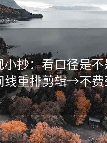 神马影视小抄：看口径是不是没写→做按时间线重排剪辑→不费劲但管用