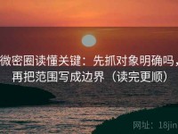 微密圈读懂关键：先抓对象明确吗，再把范围写成边界（读完更顺）