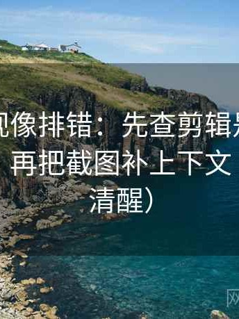可可影视像排错：先查剪辑是不是暗示因果，再把截图补上下文（读完更清醒）