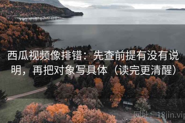 西瓜视频像排错：先查前提有没有说明，再把对象写具体（读完更清醒）